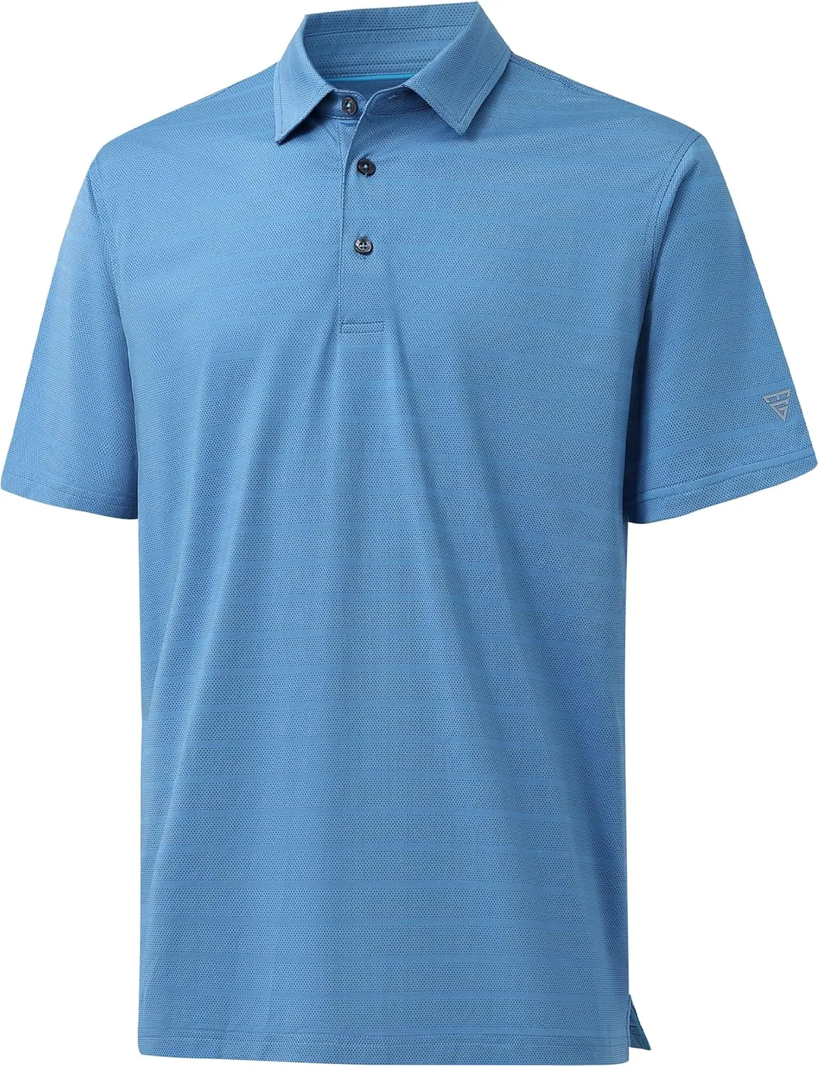 M MAELREG Men's Golf Shirts Moisture Wicking Dry Fit Lightweight Performance Short Sleeve Jacquard Striped Polo Shirts