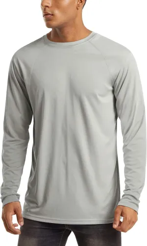 MAGCOMSEN Men's Long Sleeve Shirts UPF 50  UV Sun Protection Athletic Shirts for Hiking Running Workout Rash Guard