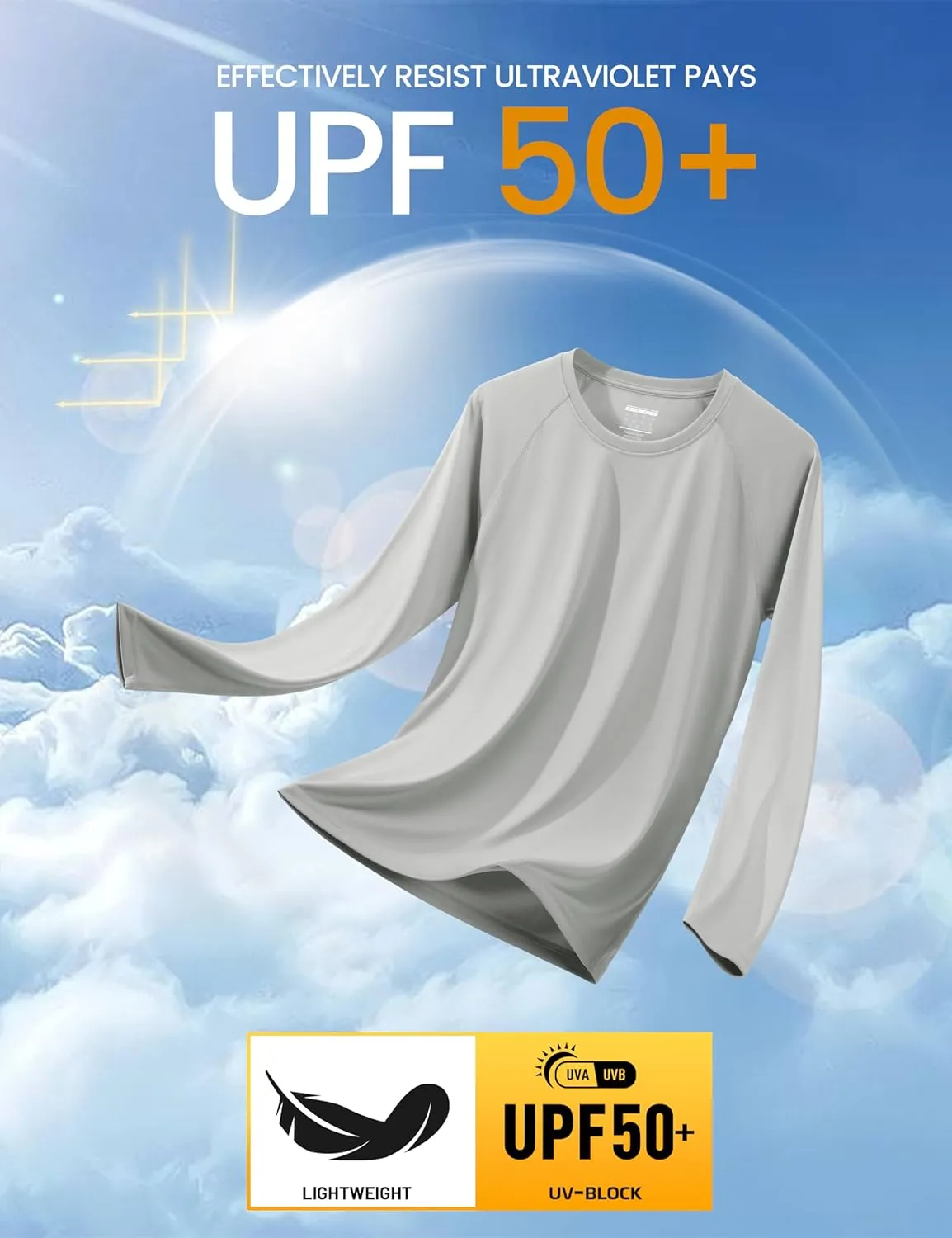 MAGCOMSEN Men's Long Sleeve Shirts UPF 50  UV Sun Protection Athletic Shirts for Hiking Running Workout Rash Guard