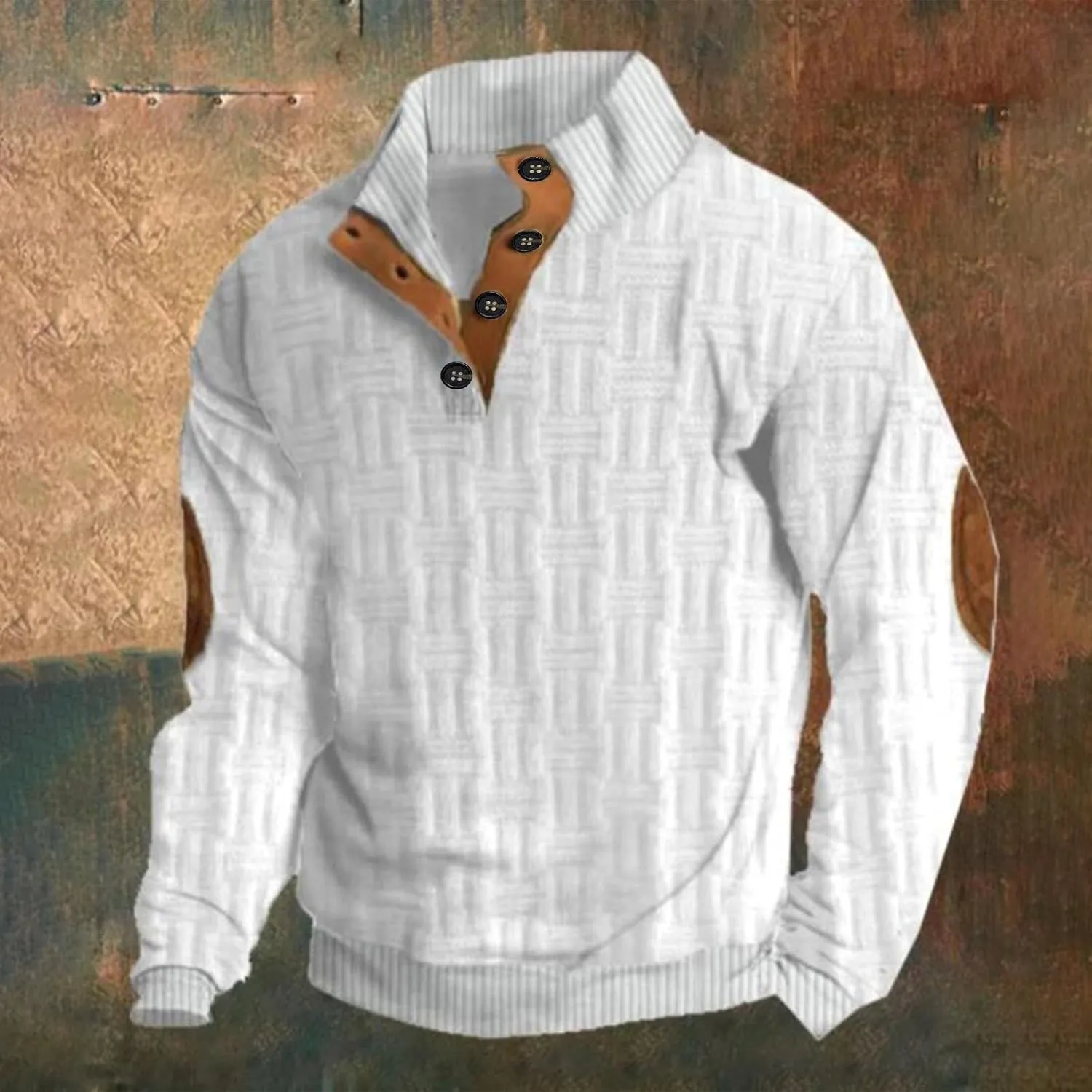 Men's 1/4 Button Up Corduroy Shirt Size Sweater Fashion Casual Long Sleeve Mens Pullover Sweaters Long Sleeve 14 Zip
