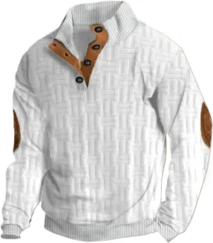 Men's 1/4 Button Up Corduroy Shirt Size Sweater Fashion Casual Long Sleeve Mens Pullover Sweaters Long Sleeve 14 Zip