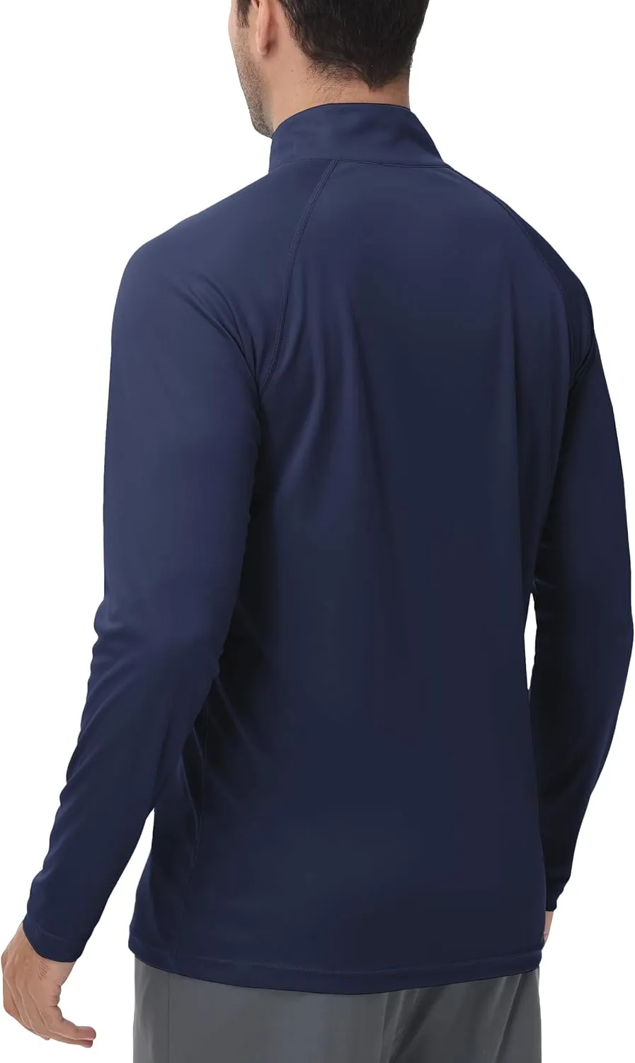 Men's 1/4 Zip Long Sleeve Sun Shirts UPF 50  Rash Guard Shirt Quick Dry Fishing Running Outdoor Shirts