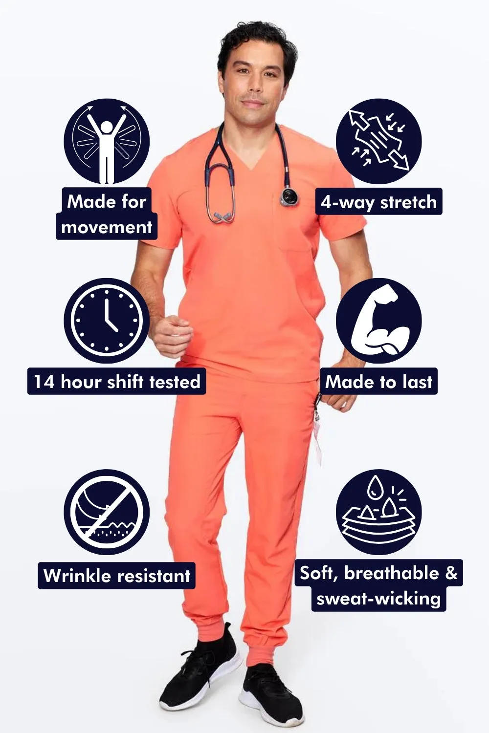 Men's 3-Pocket Scrub Top - Clearance Sale