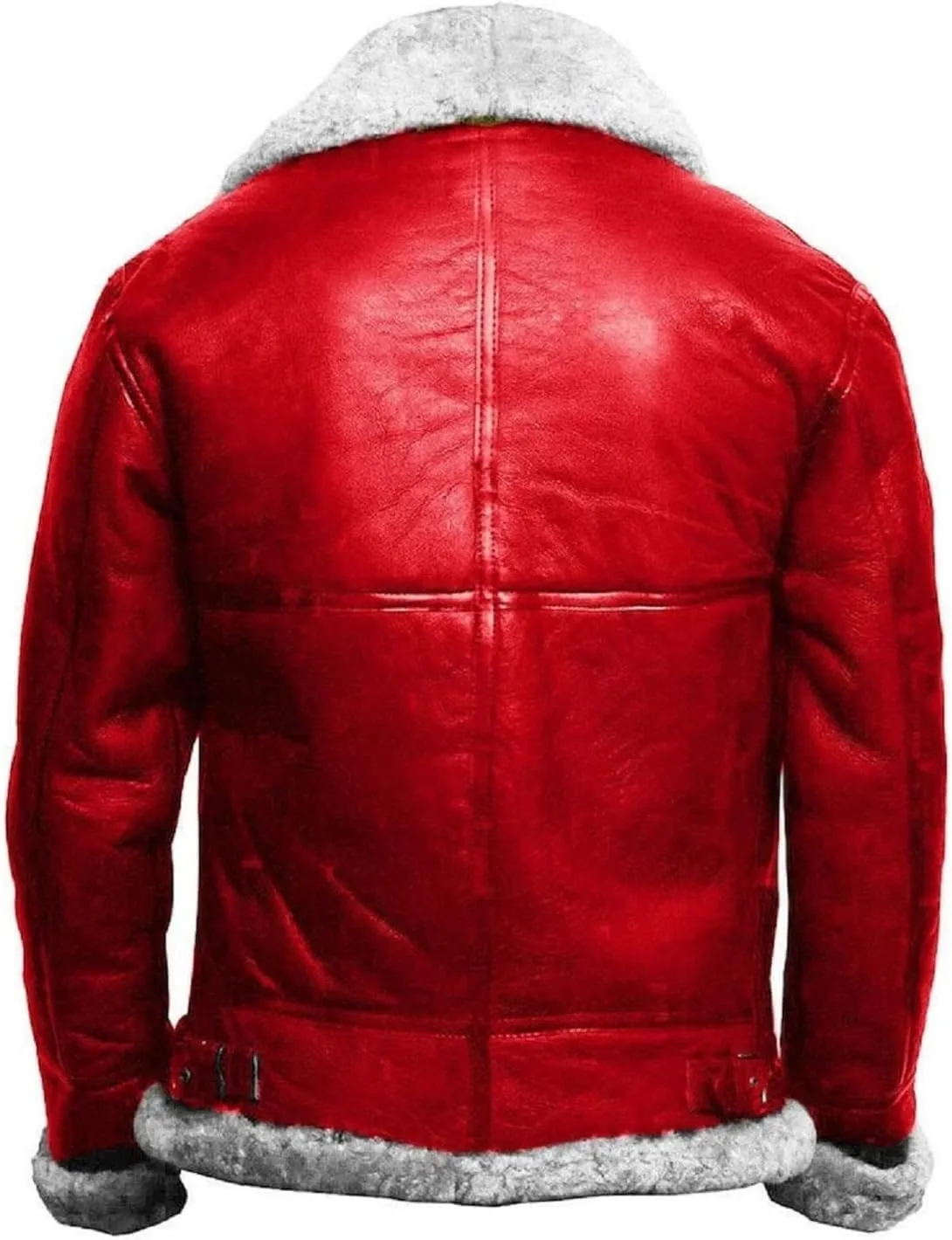 Mens B3 Brown Faux Fur Shearling Aviator Flight Pilot Bomber Lambskin Genuine Leather Jacket