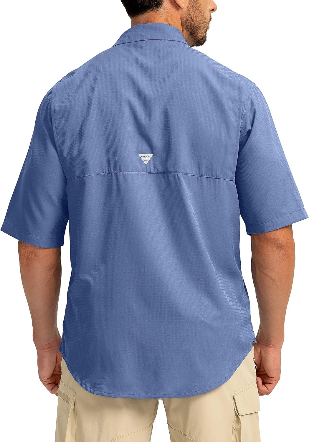 Men's Fishing Shirts with Zipper Pockets UPF 50  Lightweight Cool Short Sleeve Button Down Shirts for Men Casual Hiking