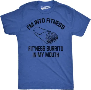 Mens Fitness Burrito Funny Gym T Shirt Sarcasm Hilarious Workout Novelty Tees