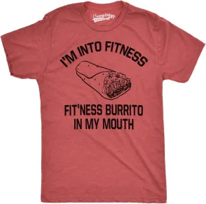 Mens Fitness Burrito Funny Gym T Shirt Sarcasm Hilarious Workout Novelty Tees