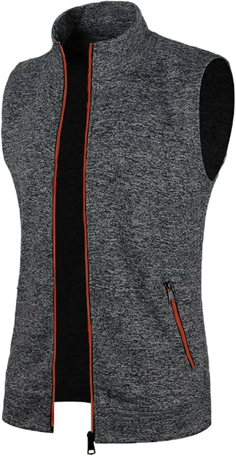 Men's Golf Vest Lightweight Softshell Vest Outerwear Sleeveless Full Zip Jacket Hiking Running Causal Vest Coat