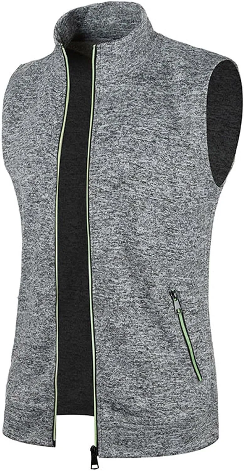 Men's Golf Vest Lightweight Softshell Vest Outerwear Sleeveless Full Zip Jacket Hiking Running Causal Vest Coat