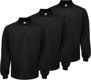 Men's Long Sleeve Polo T-Shirt Gym Pack Tactical Golf Shirts Moisture Wicking Quick Dry Shirts UPF 50 