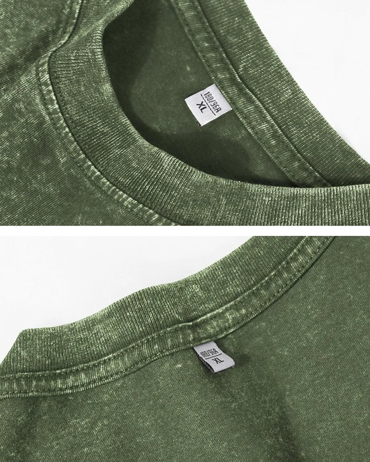 Men's Long Sleeve Shirts Vintage Oversized Distressed Washed T-Shirt Crewneck Cotton Tees Pullover Tops