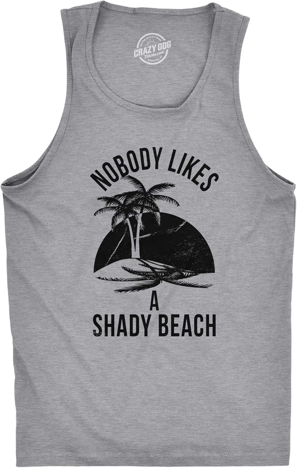 Mens Shady Beach Funny Cool Tees Sleeveless Gym Workout Novelty Fitness Tanktop
