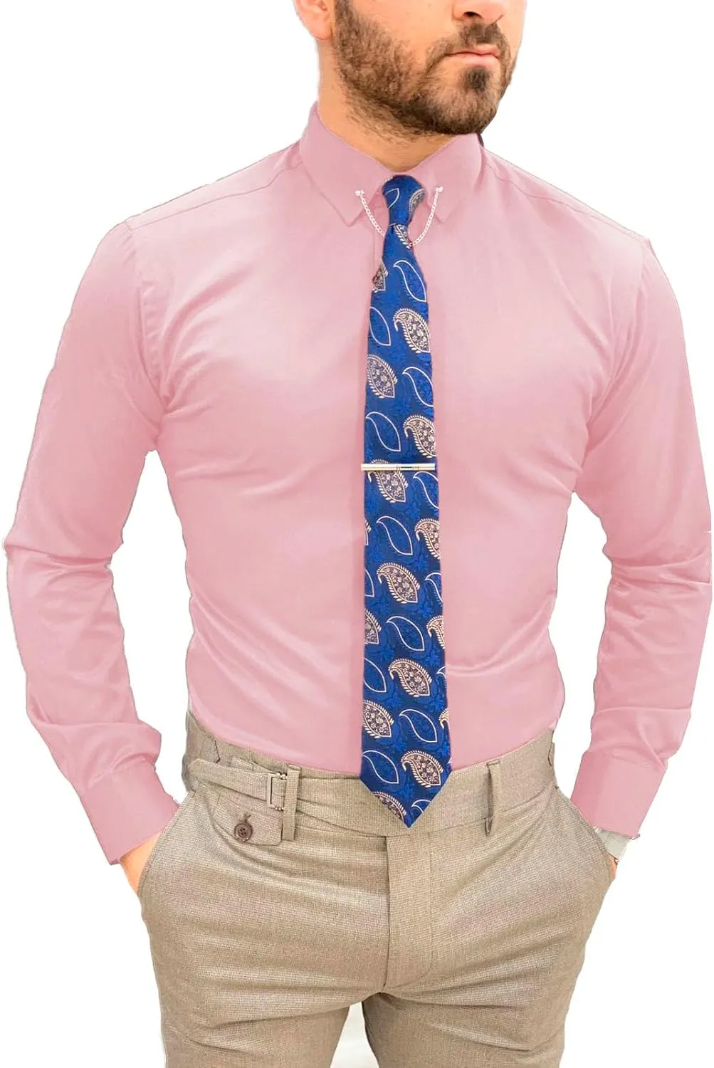 Men's Shirts Button Up Men Shirt Long Sleeve Dress Shirts for Men Wedding Dating Business Casual Shirt
