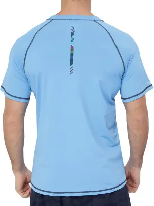 Mens Swim Shirts UPF 50  Sun Protection Quick Dry SPF Rash Guard Outdoor Beach Fishing T Shirts