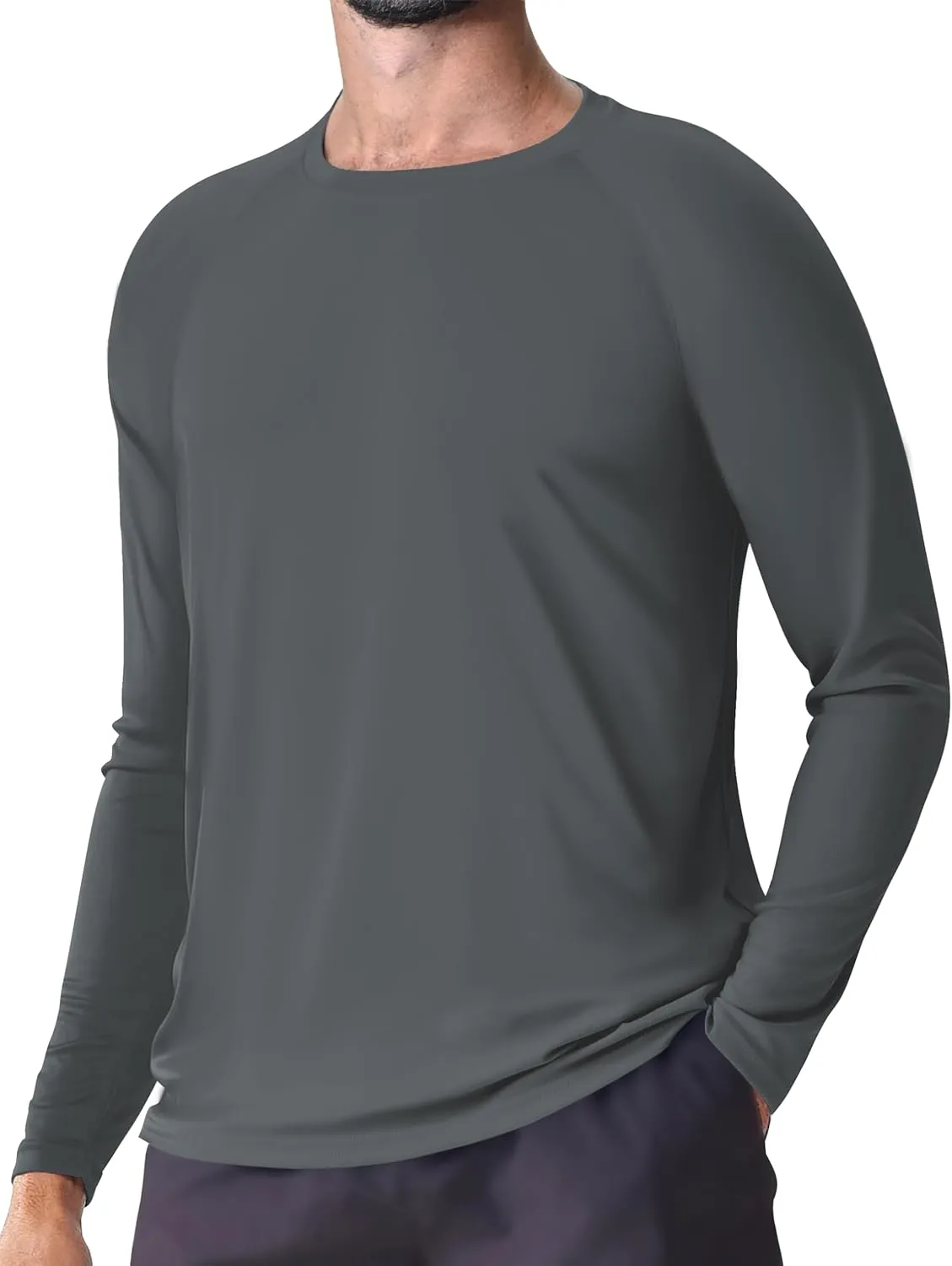 Men's UPF 50  Rash Guard Long Sleeve Sun Protection SPF UV Shirts Lightweight Breathable Swim T-Shirts