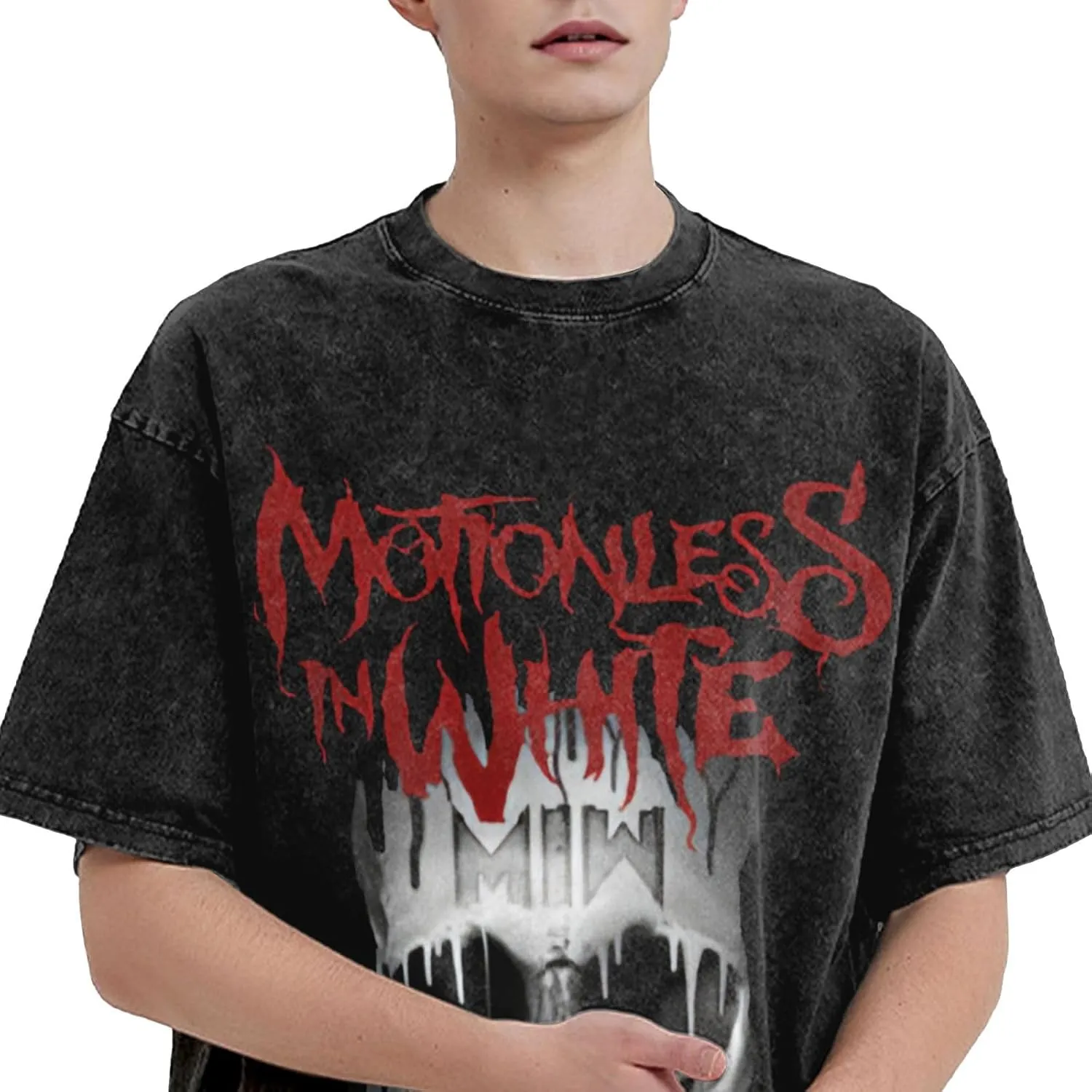 Men's Vintage Oversized Drop Shoulder Casual T Shirt Loose Wash Solid Tees Top