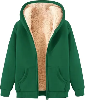Men's Zip Up Hoodies Fleece Heavyweight Jacket Windproof Thermal Zipper Sweatshirt Outerwear Winter Warm Sweatshirt