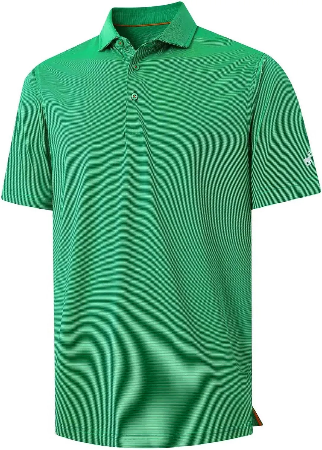 MICHEL ROUEN Golf Shirts for Men Short Sleeve Lightweight Quick Dry Pin Striped Casual Collared Polo Shirts
