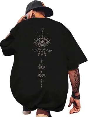 Milumia Men's Graphic Tees Short Sleeve Oversized Drop Shoulder T Shirts Top Streetwear
