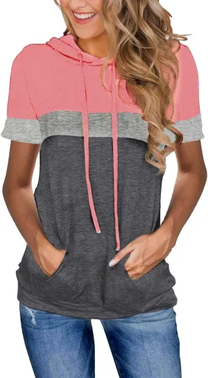 MixShe Womens Tops Summer Clothes Casual Shirts Ladies Hoodies Pullover Short Sleeve Blouses Trendy Fashion Tunics