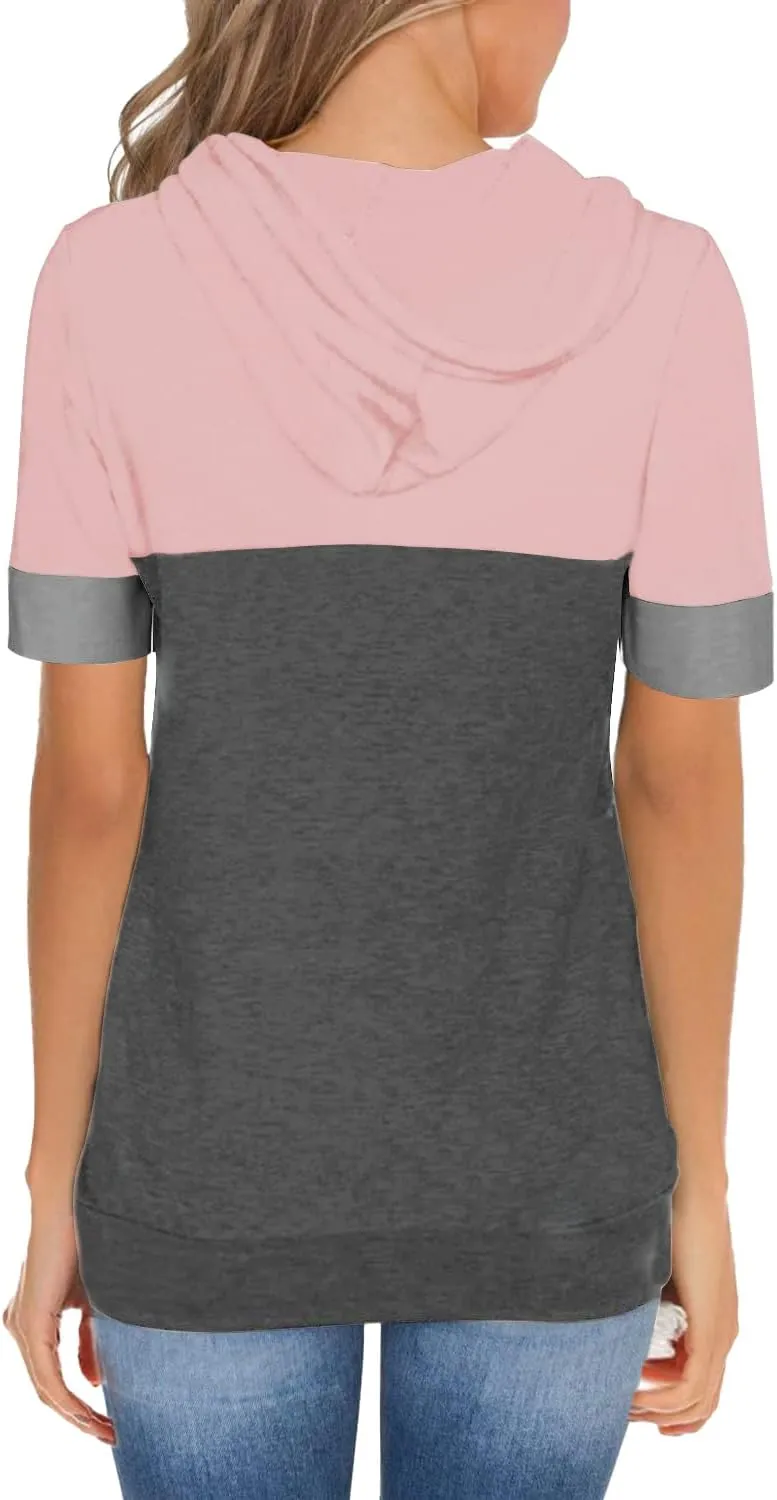 MixShe Womens Tops Summer Clothes Casual Shirts Ladies Hoodies Pullover Short Sleeve Blouses Trendy Fashion Tunics