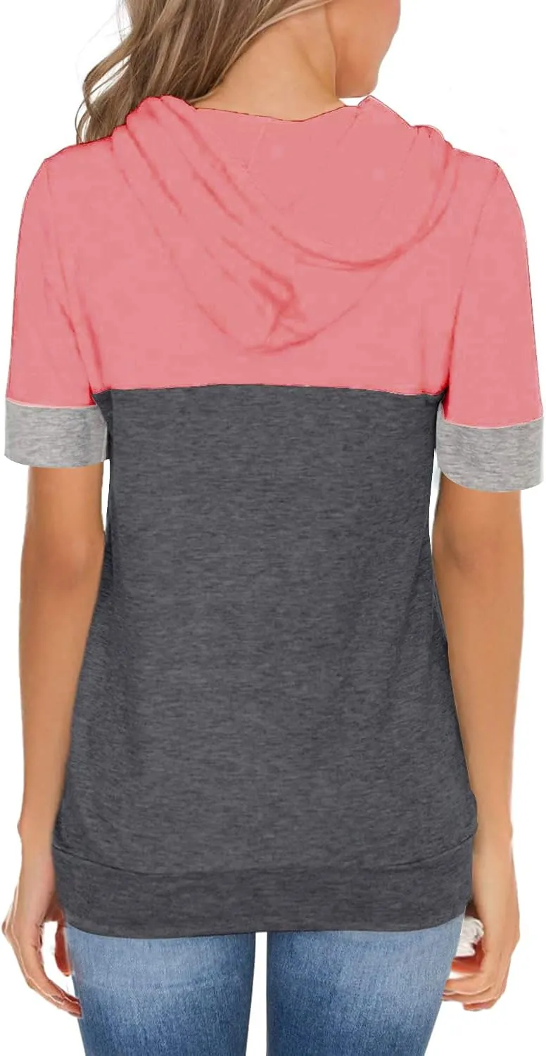 MixShe Womens Tops Summer Clothes Casual Shirts Ladies Hoodies Pullover Short Sleeve Blouses Trendy Fashion Tunics