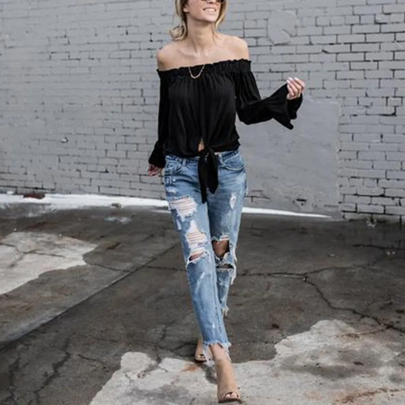 Off Shoulder Strapless Blouse  - Free Shipping!