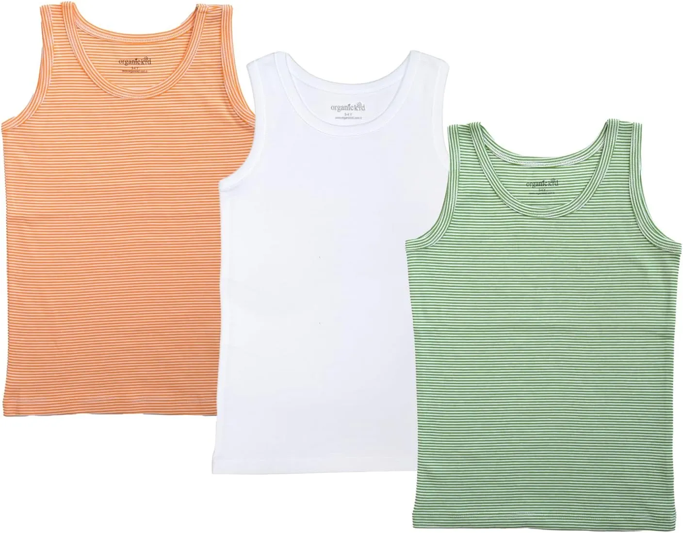ORGANICKID Boys Organic Cotton Tank Top Sleveless Undershirts Toddler Underwear 3 Pack Tees