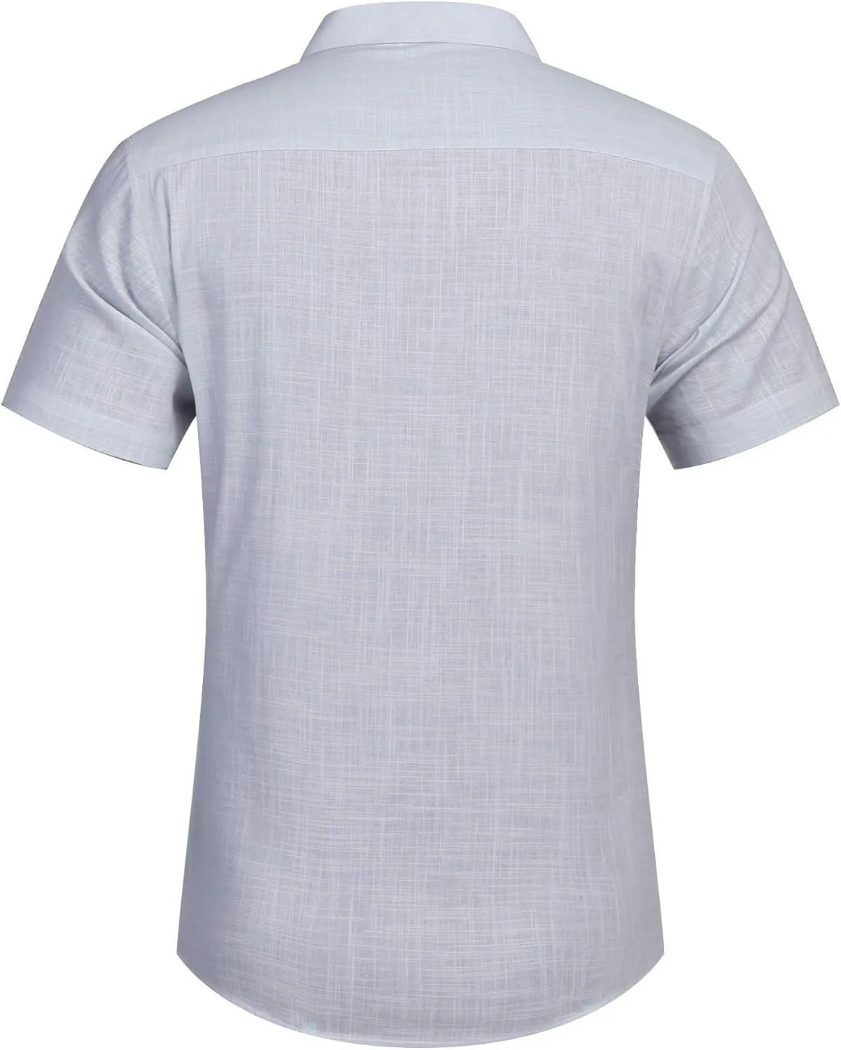 Oyamiki Mens Short Sleeve Regular-Fit Shirt Fishing Tees Linen Casual Button-Down Shirts