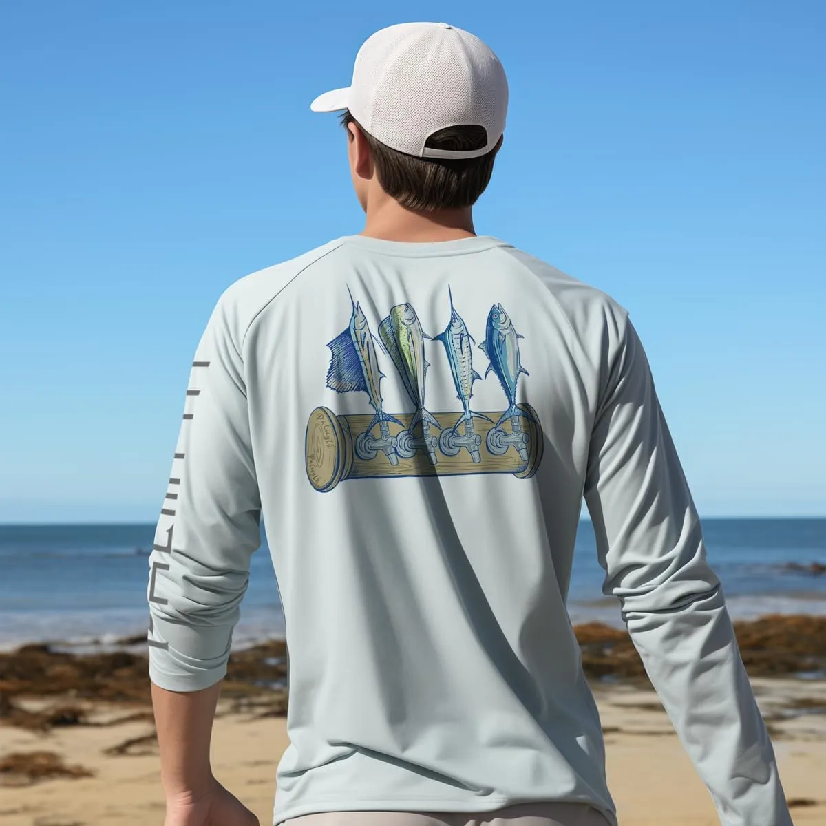 Palmyth Fishing Shirts for Men Long Sleeve Sun Protection Shirts UV UPF 50  T-Shirt Quick Dry