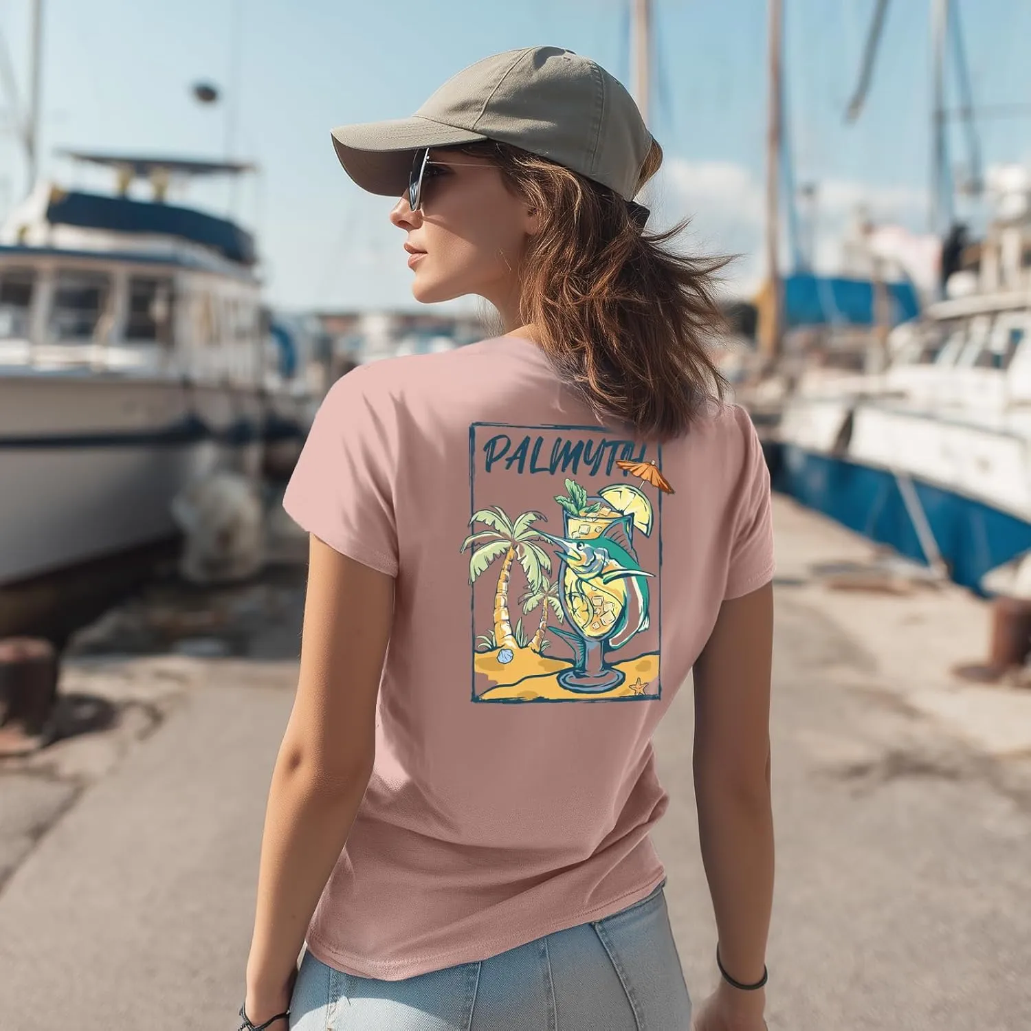 Palmyth Fishing Shirts for Women UPF 50  Sun Protection Short Sleeve Lightweight Quick-Dry T-Shirt