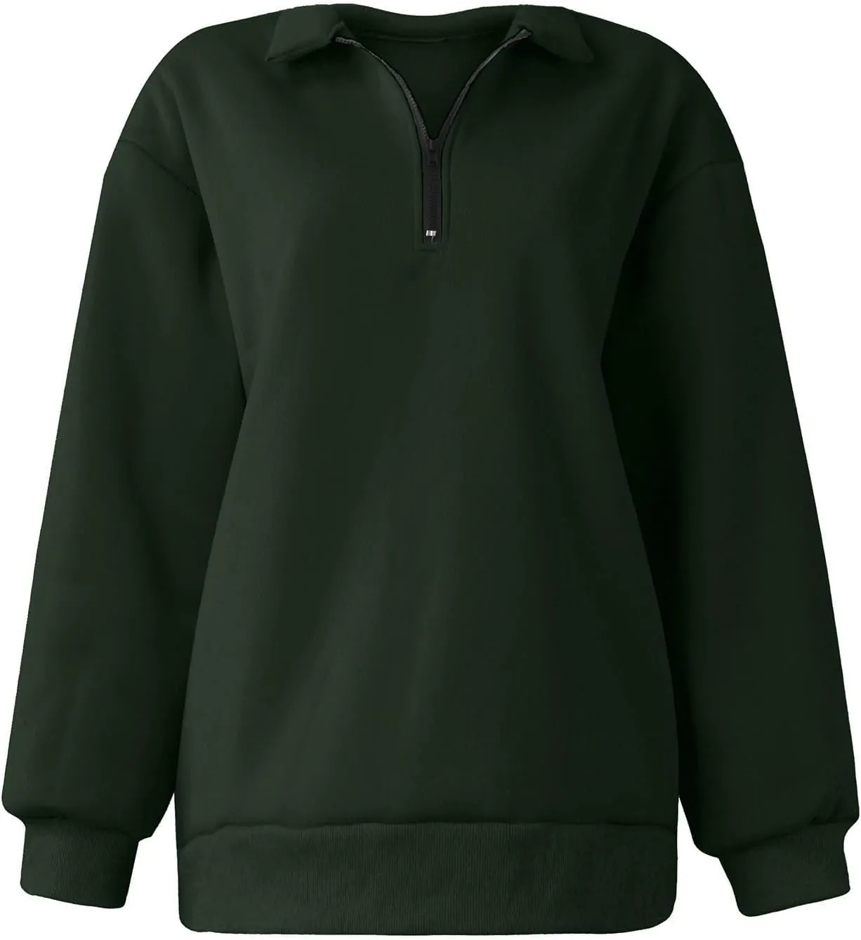 Quarter Zip Pullover for Women Fall Long Sleeve Sweaters Drop Shoulder Y2k Half Zip Blouses Casual Sweatshirt