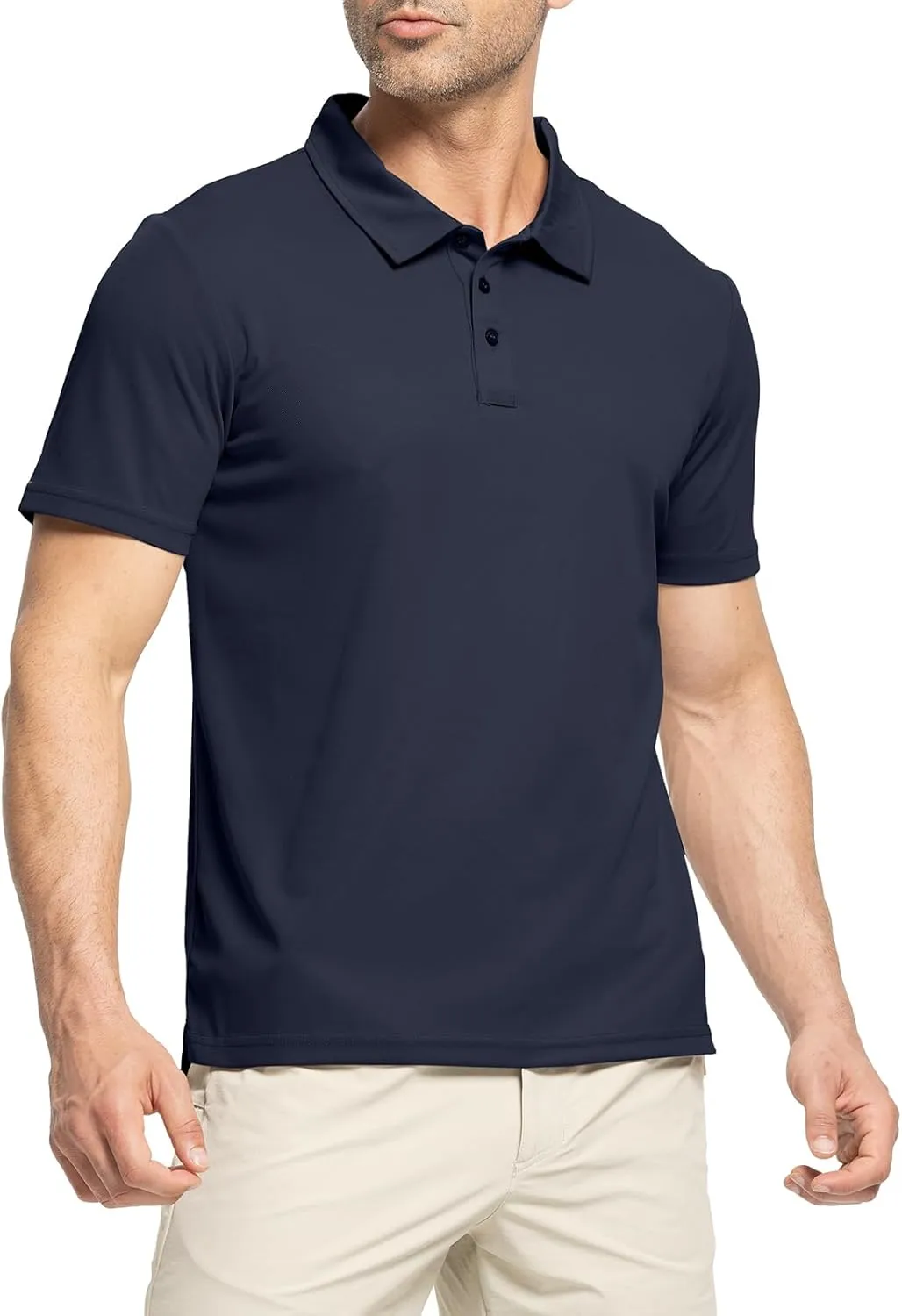 Rdruko Men's Golf Polo Shirt Short Sleeve Moisture Wicking Shirts Collared Outdoor UPF 50  Pique Jersey Shirts