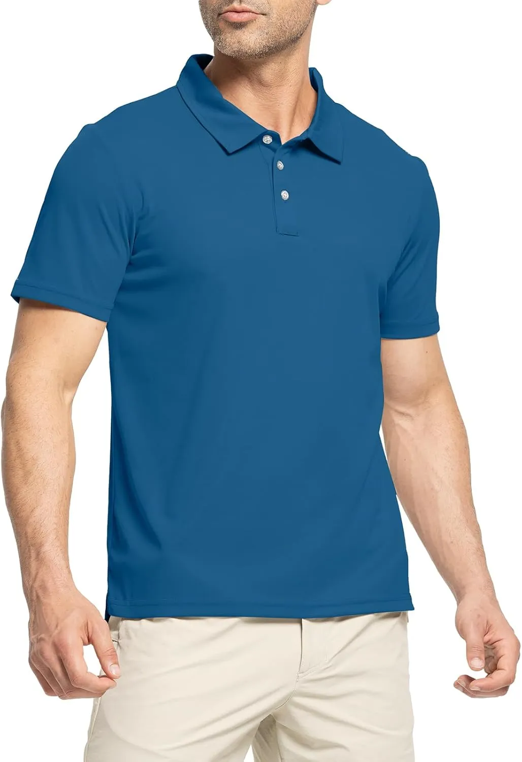 Rdruko Men's Golf Polo Shirt Short Sleeve Moisture Wicking Shirts Collared Outdoor UPF 50  Pique Jersey Shirts