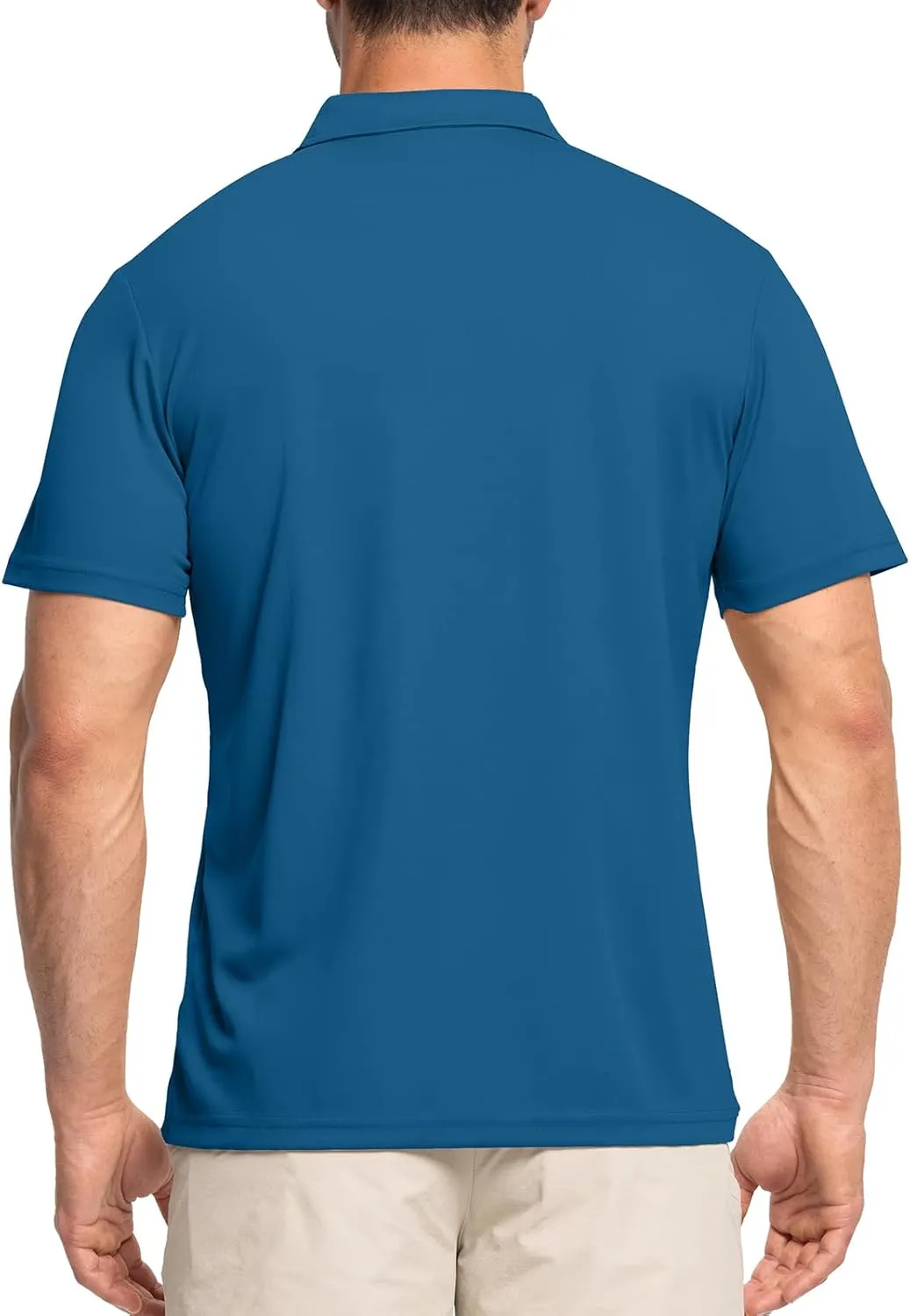Rdruko Men's Golf Polo Shirt Short Sleeve Moisture Wicking Shirts Collared Outdoor UPF 50  Pique Jersey Shirts