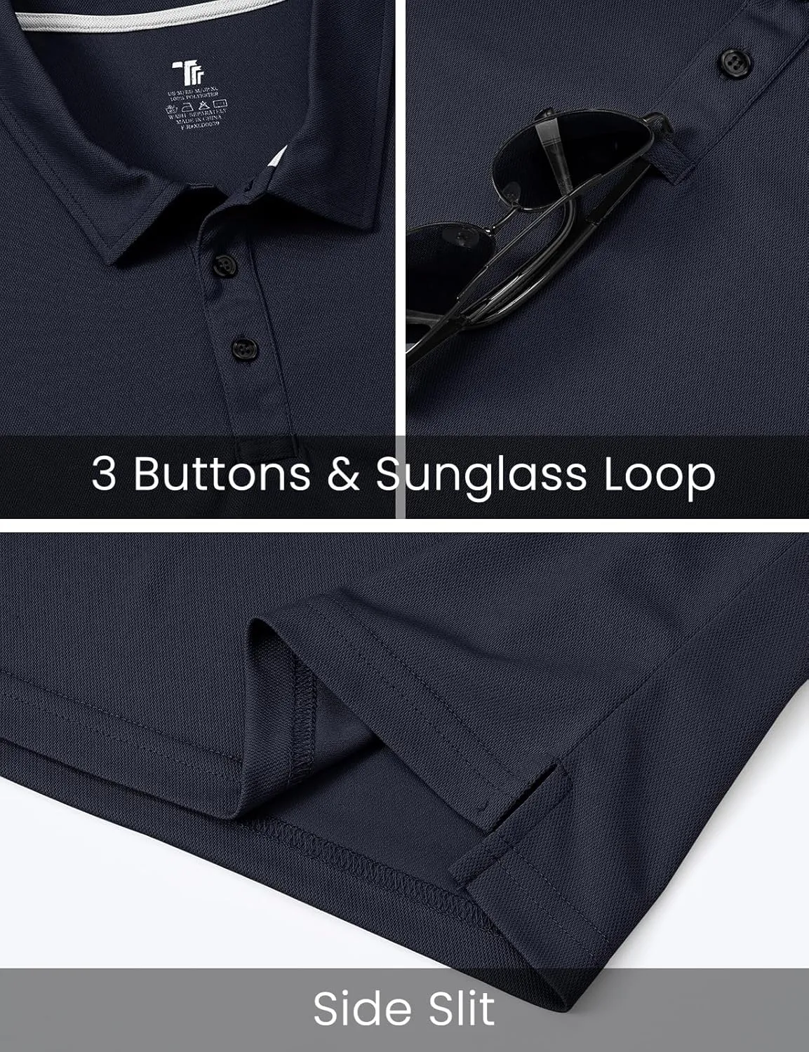 Rdruko Men's Golf Polo Shirt Short Sleeve Moisture Wicking Shirts Collared Outdoor UPF 50  Pique Jersey Shirts