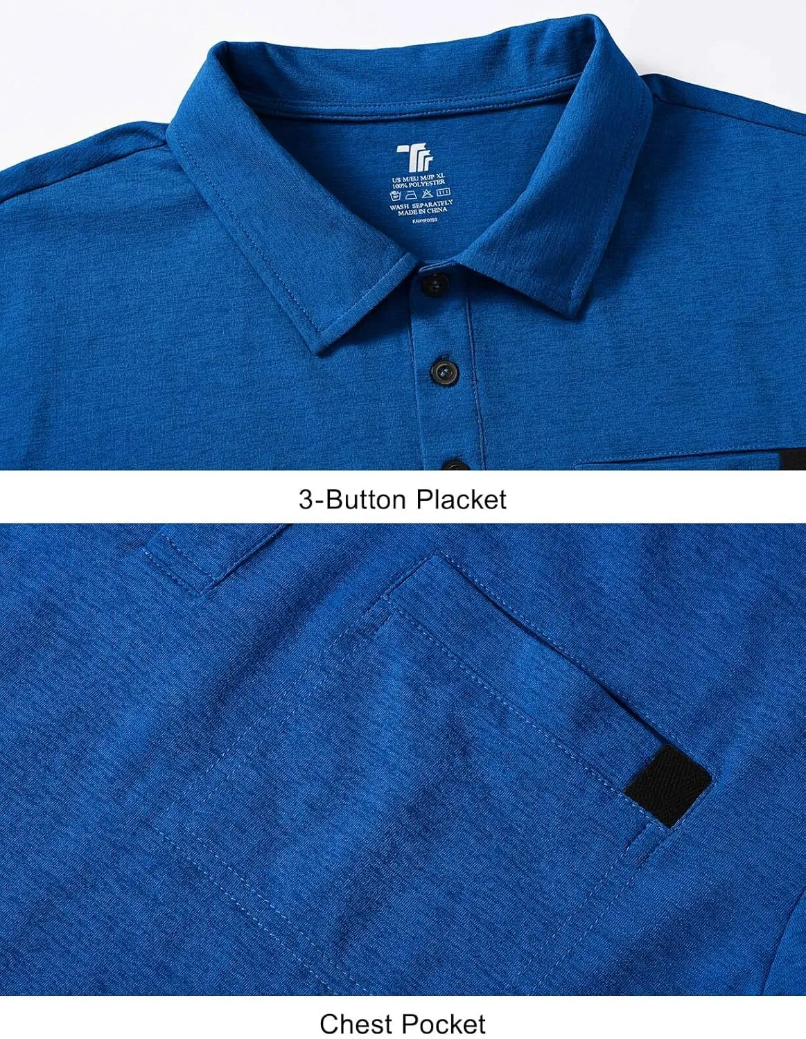 Rdruko Men's Polo Shirts Short Sleeve Dry Fit Golf Shirt with Pocket Collared Tee Shirts Athletic Casual
