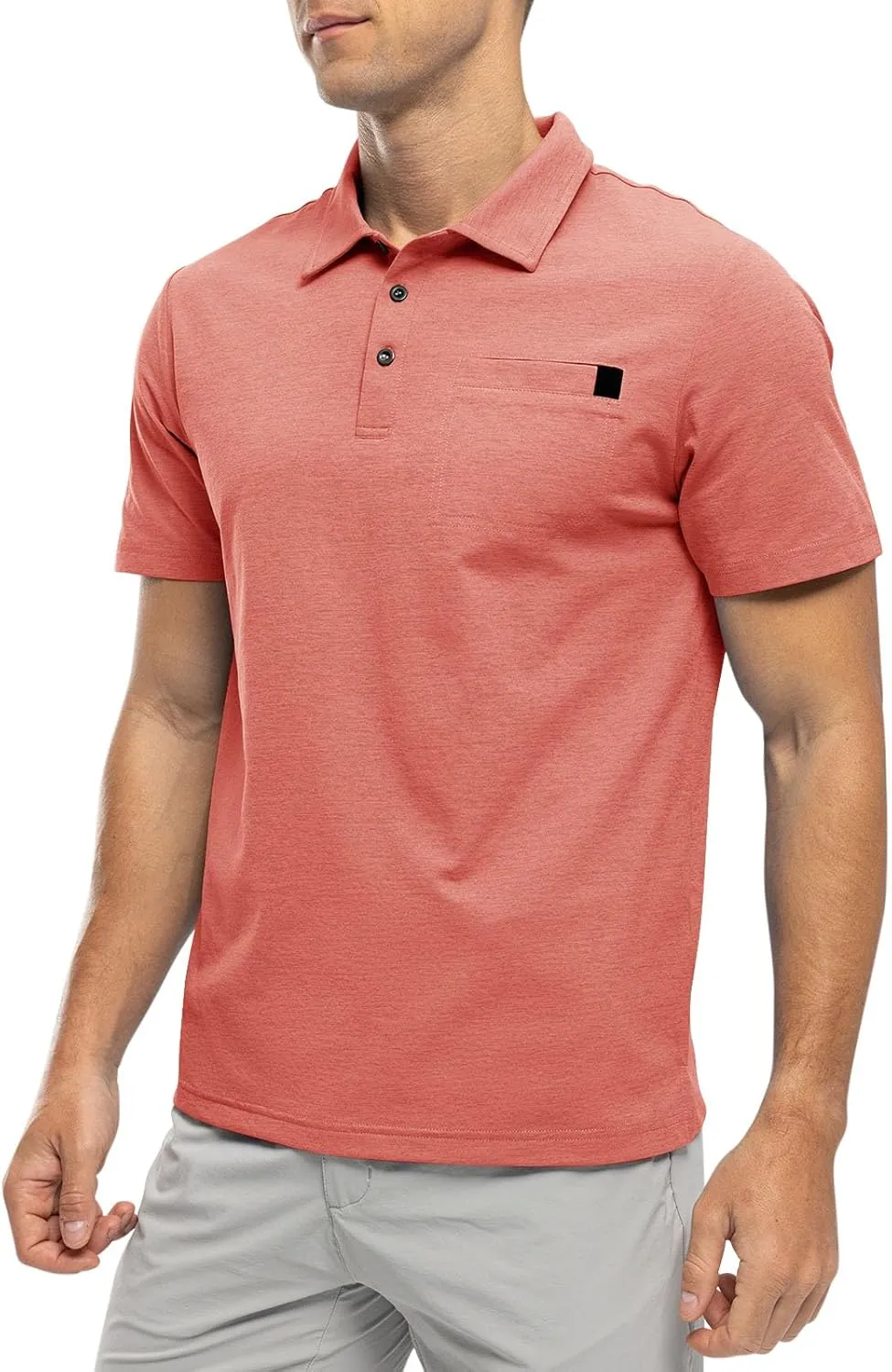 Rdruko Men's Polo Shirts Short Sleeve Dry Fit Golf Shirt with Pocket Collared Tee Shirts Athletic Casual