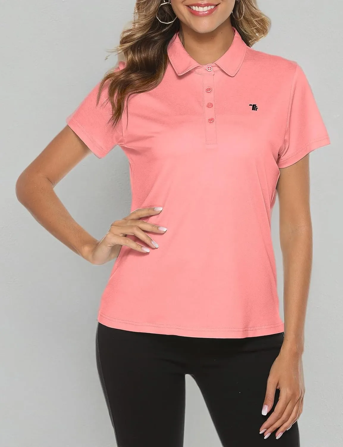 Rdruko Women's Golf Polo Shirts Short Sleeve Dry Fit Moisture Wicking Tennis Sports Casual Collared T Shirts