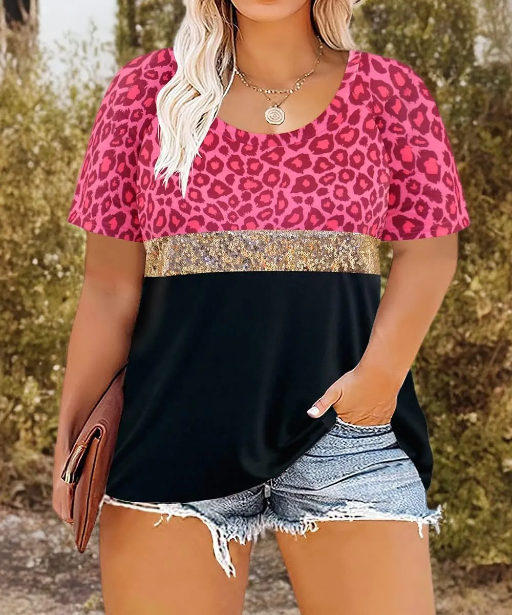 RITERA Women Plus Size Tops Casual Shirts Short Sleeve Tees Loose Basic Tunic XL-5XL