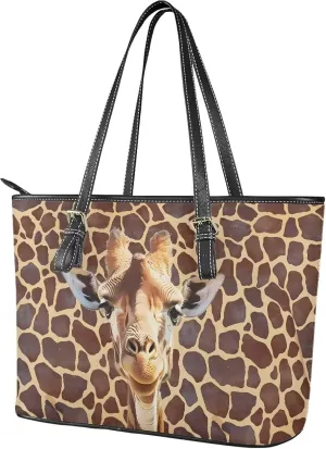 Satchel Tote Shoulder Bag for Women, Fun Animals Top Handle Satchel Purse Handbags PU Leather Laptop Tote Bag