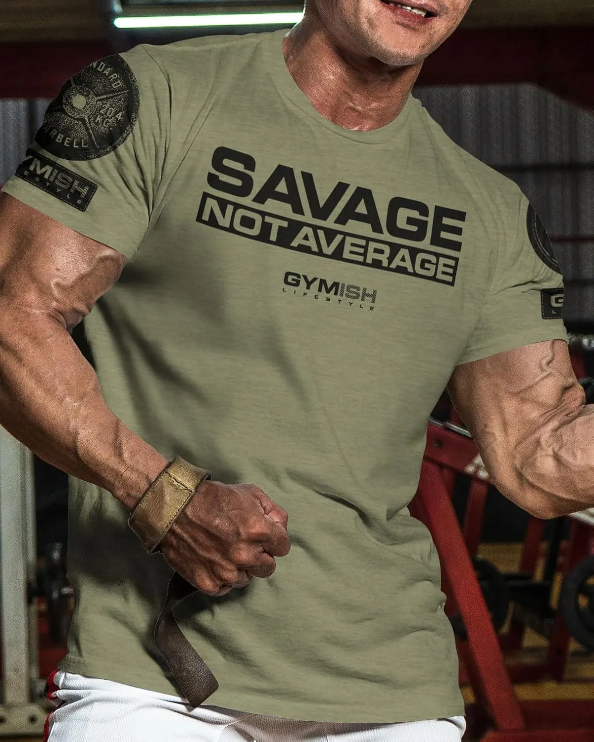 Savage Not Average Gym Workout Motivational Weightlifting Mens T-Shirt
