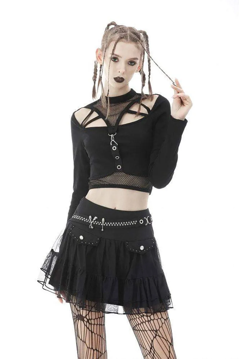 School Skullstice Mesh Mini Skirt