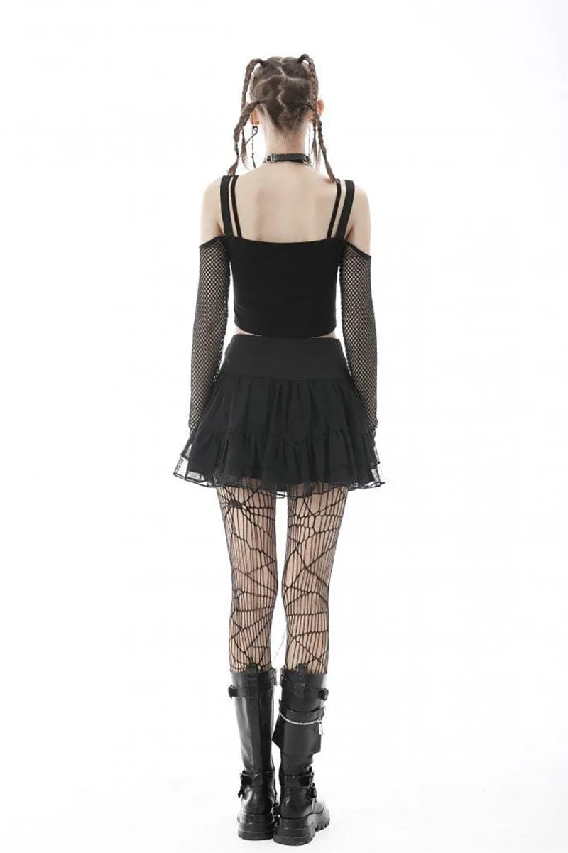 School Skullstice Mesh Mini Skirt