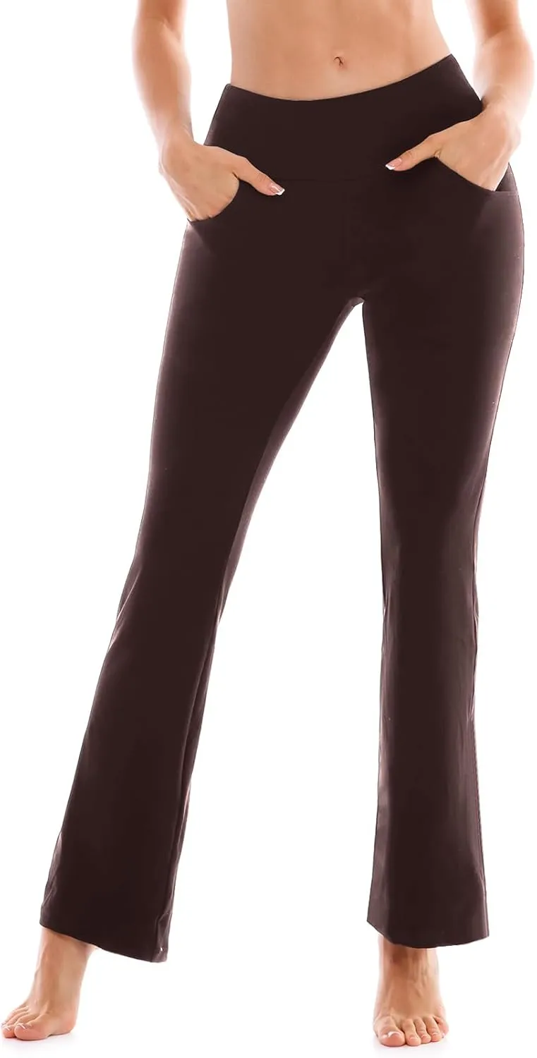 SINOPHANT Flare Leggings for Women with Pockets,High Waisted Tummy Control Bootcut Yoga Pants for Women Soft Bell Bottoms