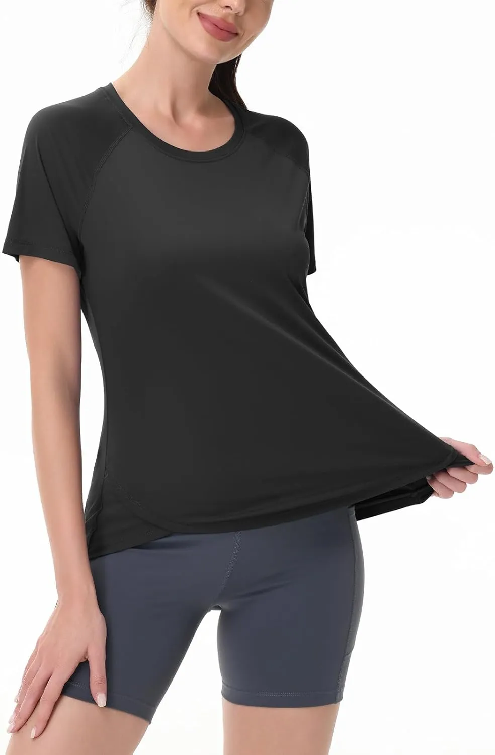 SPEXIAL Women's Short Sleeve Workout Tops Athletic Running Yoga Shirts Quick Dry T-Shirts UPF 50  Sun Shirt