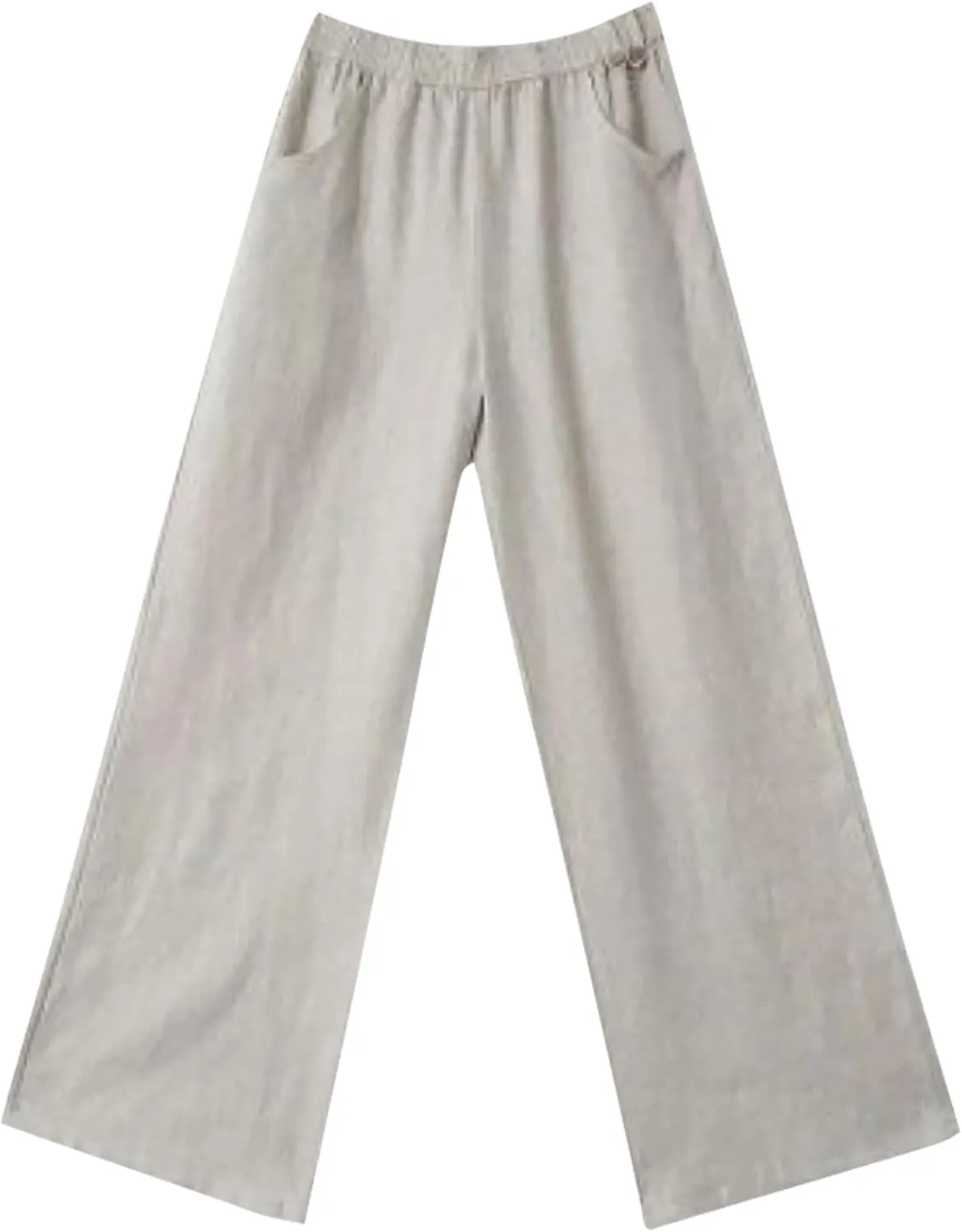 Straight Leg Pants for Women Linen Palazzo Lounge Pants Summer Slacks Loose Casual Wide Leg Trousers
