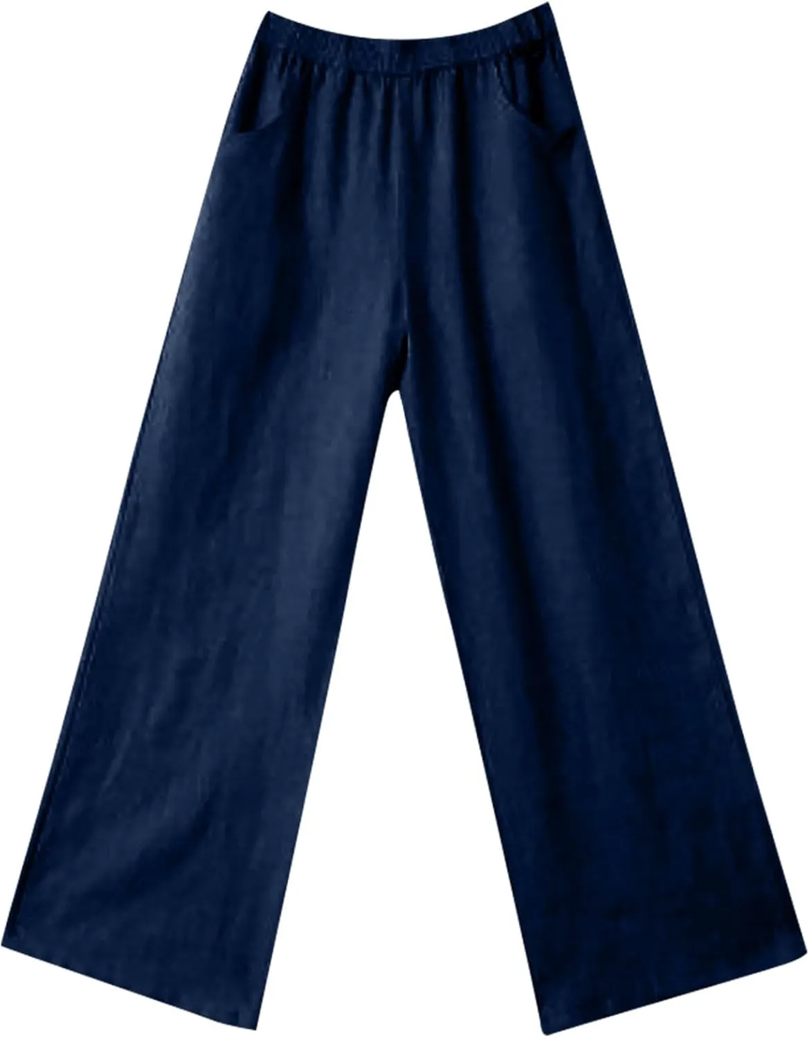 Straight Leg Pants for Women Linen Palazzo Lounge Pants Summer Slacks Loose Casual Wide Leg Trousers