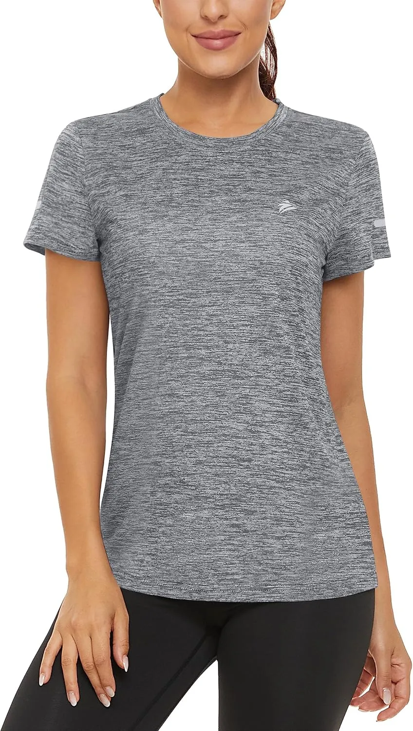 TACVASEN Women's Athletic T Shirts Short Sleeve Quick Dry Hiking Shirts Crew Neck Running Workout Tops Fitness