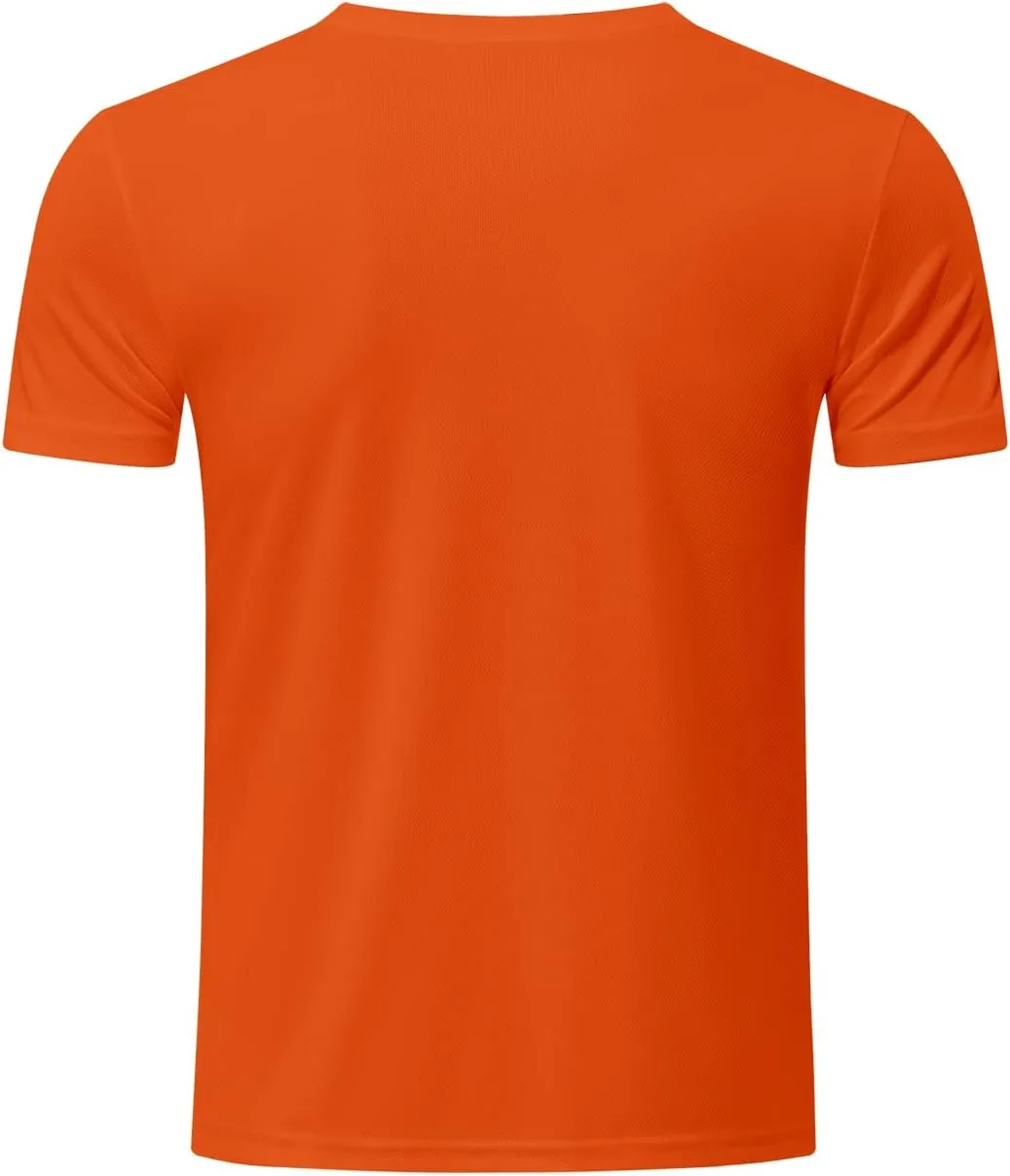 TanBridge 5 Pack Men's Athletic T Shirts Quick Dry Lightweight Short Sleeve Running Shirts for Running Workout Hiking Fishing